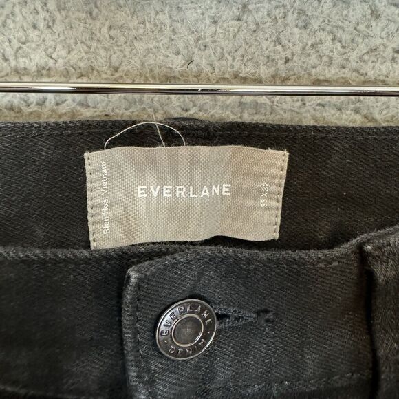 S Everlane Jeans Men's 33x30 Black Skinny Straight Leg Stretch Denim Casual - Picture 7 of 8
